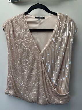 Cable & Gauge Blush Sequin Wrap Camisole